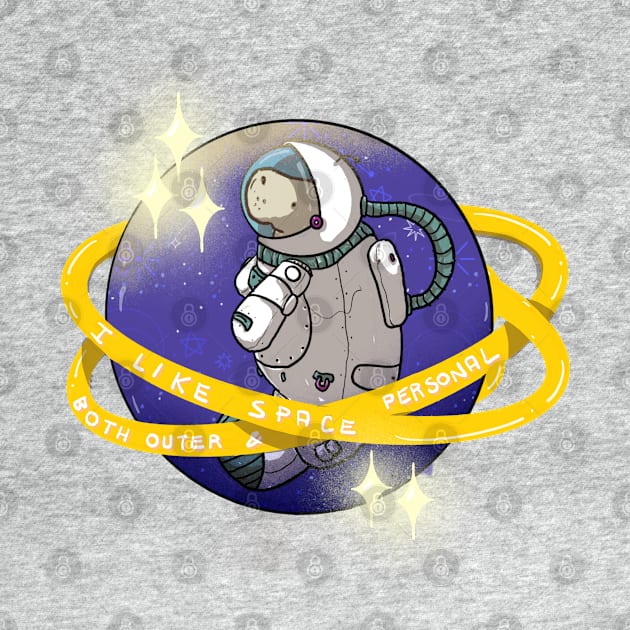 Astronaut manatee in space: I like space both outer & personal! by tostoini